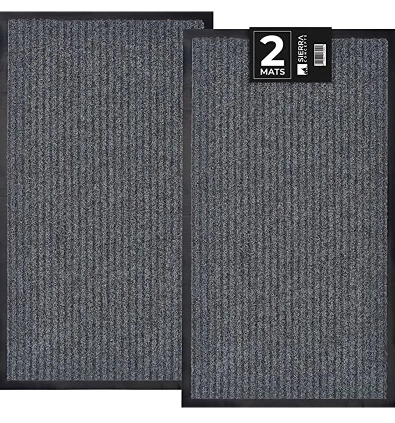 OEM PVC Backing Back Double Ribbed Stripe Anti-Slip Floor Entrance Door Mat