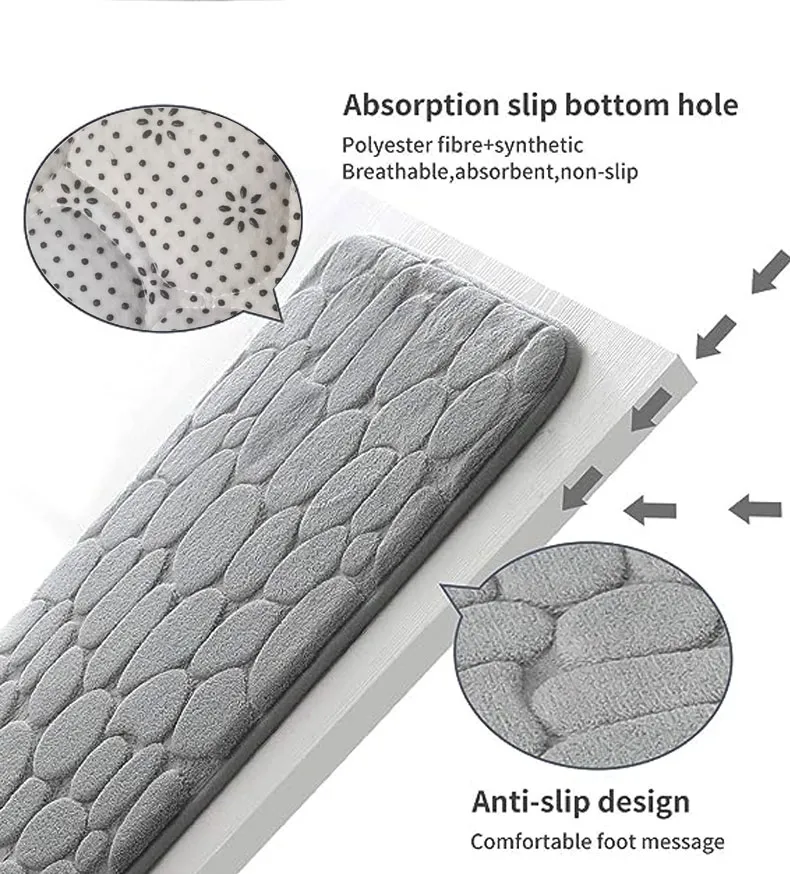 PVC Anti Slip Bathroom Mat Water Absorbent Plastic Foot Bathtub Mat