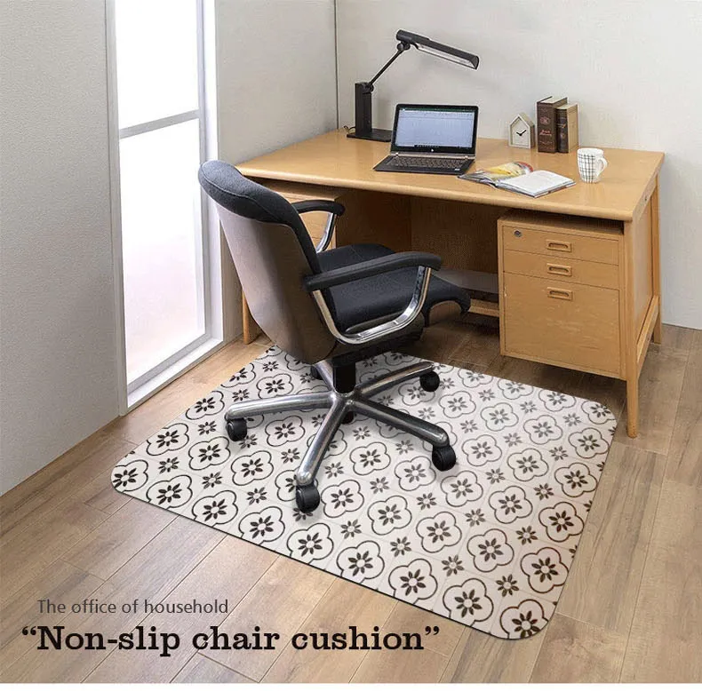 PVC Printed Soft Silicon Popular Anti Slip Office Floor Protection Chair Mat