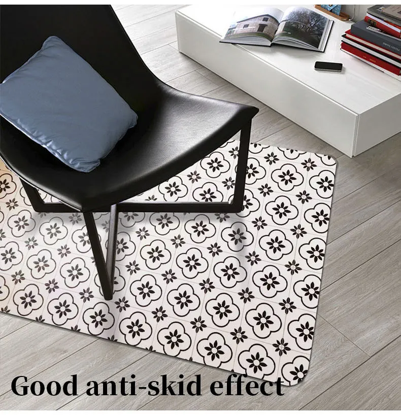 PVC Printed Soft Silicon Popular Anti Slip Office Floor Protection Chair Mat