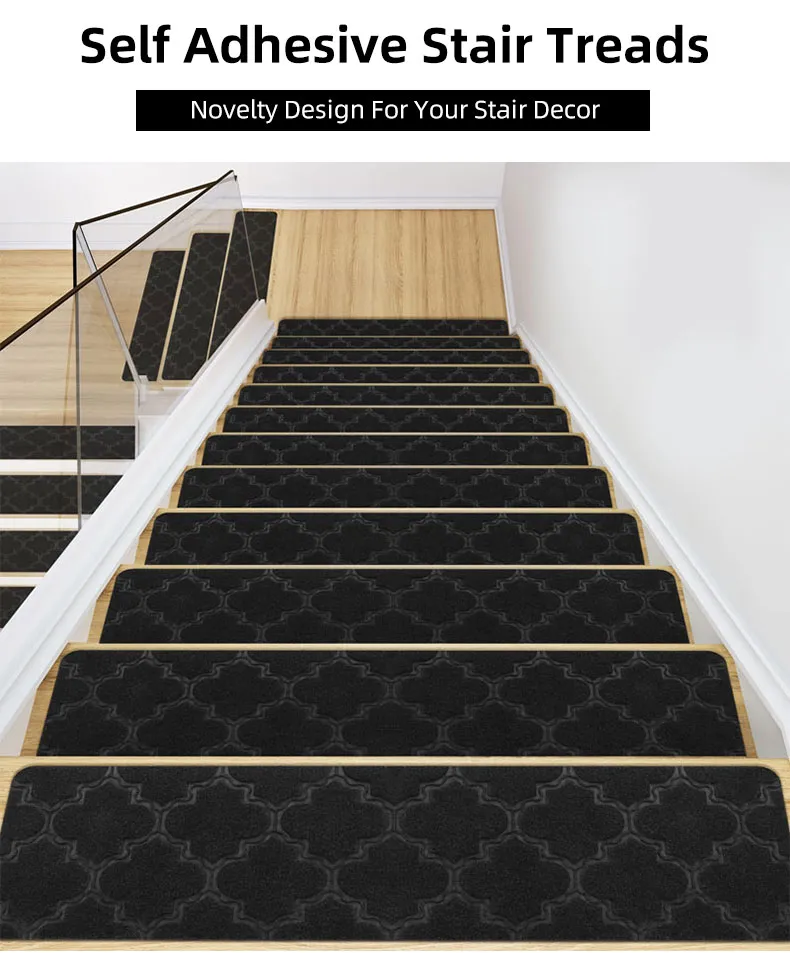 Satin Resistant Kids Safety Soft Step Staircase Carpet Non Slip Runner Rug