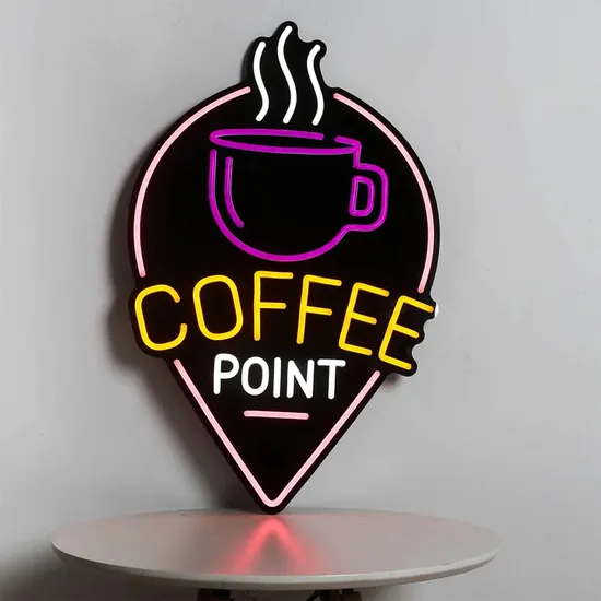 Affordable Price Acrylic LED Coffee Point Neon Sign