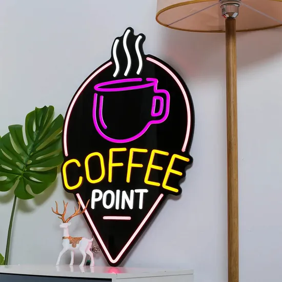 Affordable Price Acrylic LED Coffee Point Neon Sign