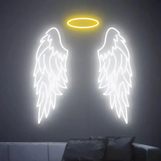 Angle Wings Neon Sign for Home Bar Pub Wall Decor