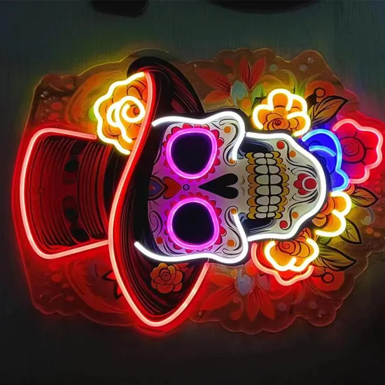 Barbershop Pink Storefront Business Skull Flex Neon Sign Letters