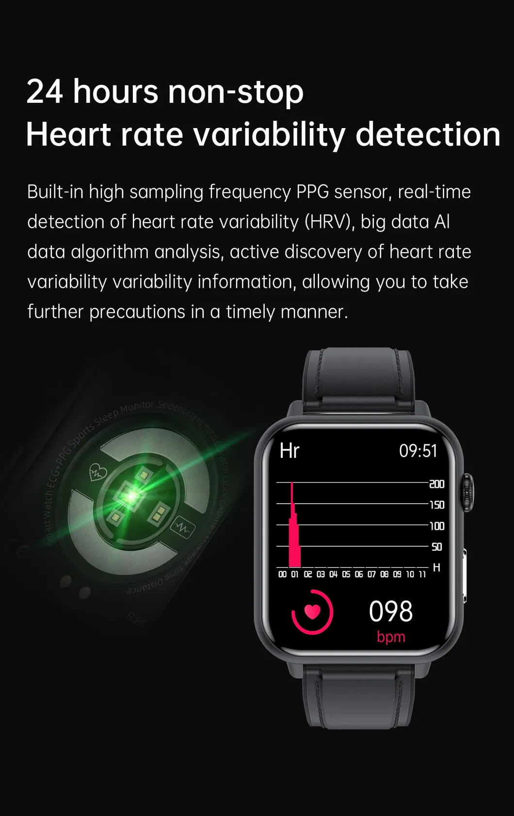 2024 1.72 inch Smart Watch high Quality Smart Sport Smartwatch Waterproof IP68 Body Temperature Smart Wristwatches E200