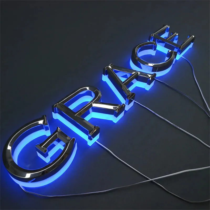 Custom Fabricated Stainless Steel Letters Metal Backlit LED Logo Signages