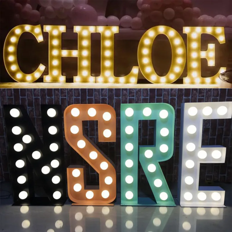 Custom LED 3D Giant Bulb 2FT 4FT 5FT Will You Marry Me Love Marquee Letter Lights Stand for Birthday Wedding Decoration