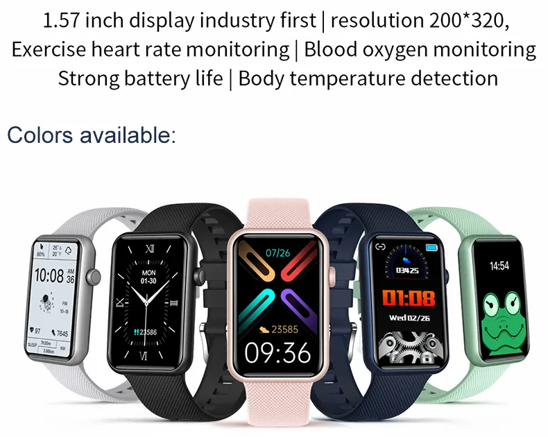 Factory Direct supply IP67 waterproof Smart Bluetooth Watch with Body Temperature heart rate blood pressure HT5