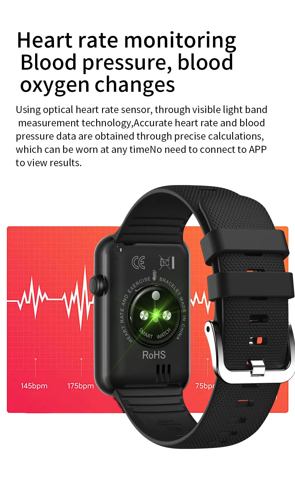 Factory Direct supply IP67 waterproof Smart Bluetooth Watch with Body Temperature heart rate blood pressure HT5