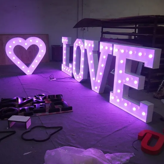 Custom LED 3D Giant Bulb 2FT 4FT 5FT Will You Marry Me Love Marquee Letter Lights Stand for Birthday Wedding Decoration