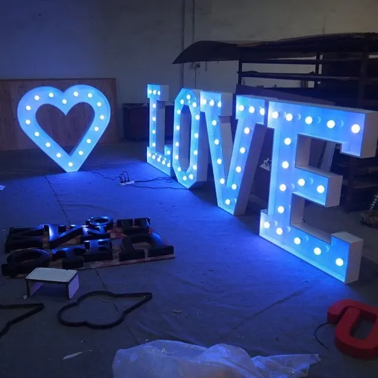 Custom LED 3D Giant Bulb 2FT 4FT 5FT Will You Marry Me Love Marquee Letter Lights Stand for Birthday Wedding Decoration