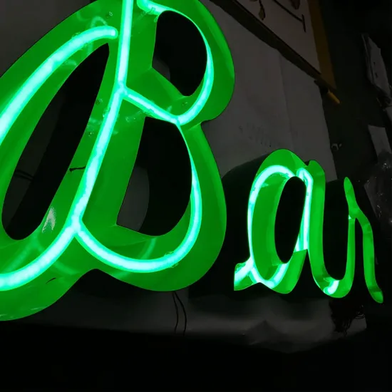 Custom LED Luminous Letter with Metal Backer Acrylic Faux Neon Signage