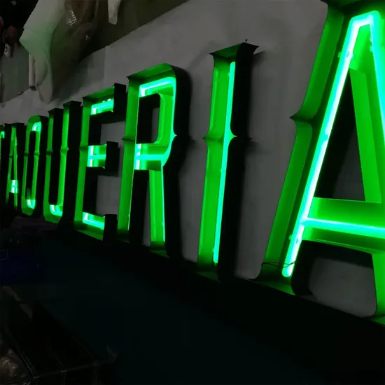 Custom LED Luminous Letter with Metal Backer Acrylic Faux Neon Signage