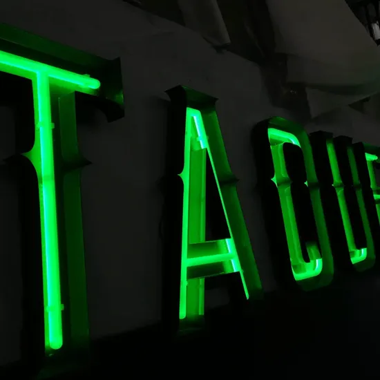 Custom LED Luminous Letter with Metal Backer Acrylic Faux Neon Signage