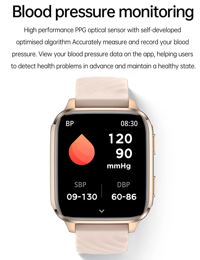 Large battery capacity Smart bracelet with HR BP Blood glucose for Senior healthcare FW12