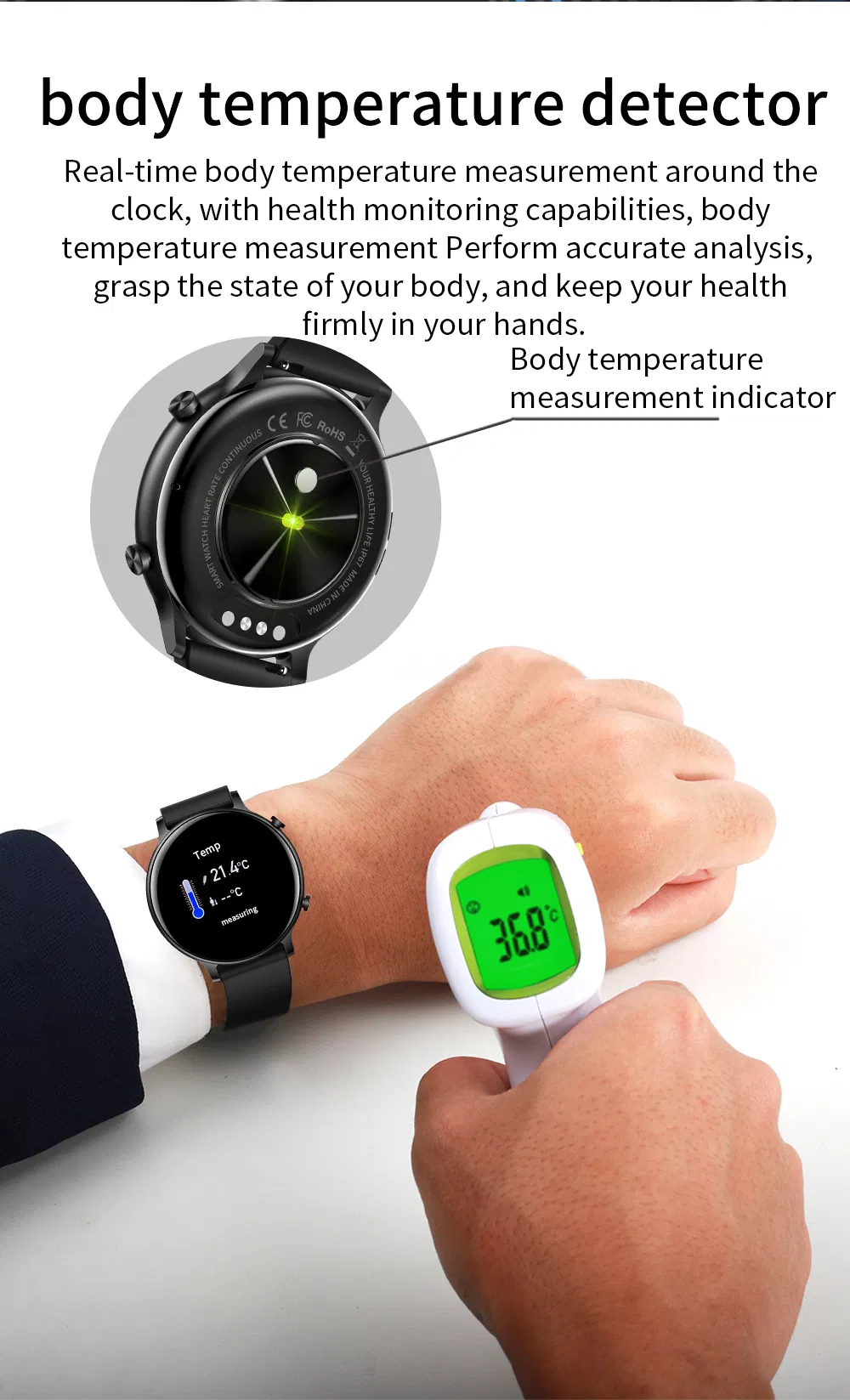 New Arrival Business Smart Watch with Bluetooth Call Heart Rate Monitoring Music Player HT12