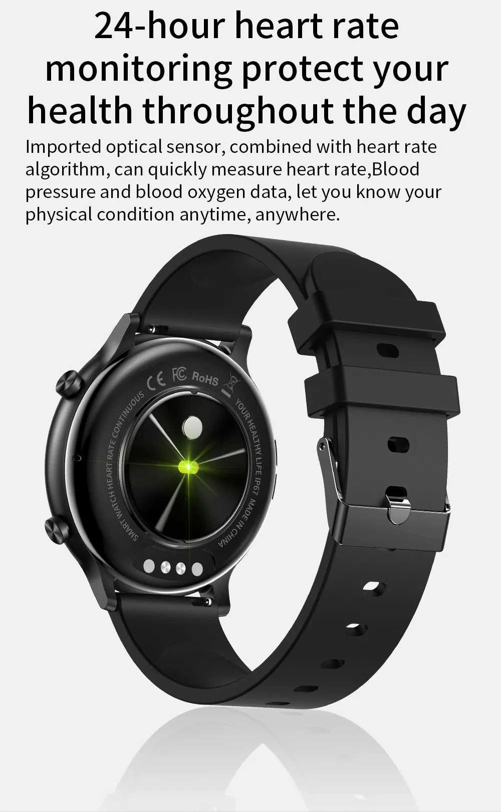 New Arrival Business Smart Watch with Bluetooth Call Heart Rate Monitoring Music Player HT12