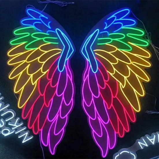 Customize Angel Wings Wedding Party Event Decor Neon Light