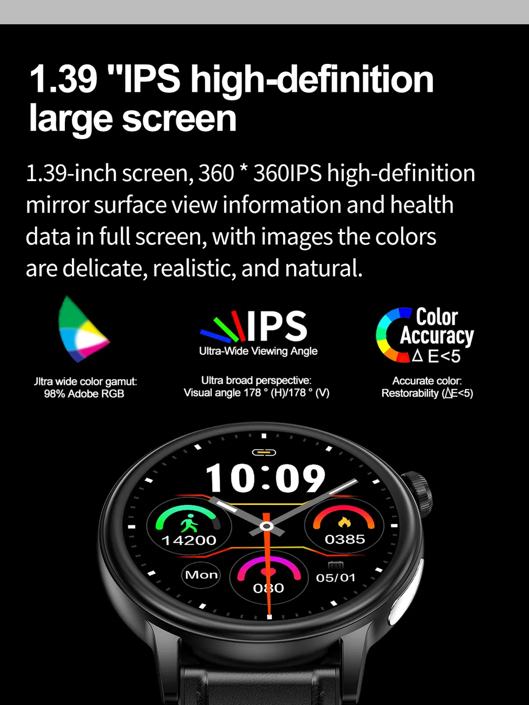 Accuracy IP68 Waterproof ECG Heart Rate Blood Pressure Blood Oyxgen Monitoring Smart watch with Bluetooth Call ET470