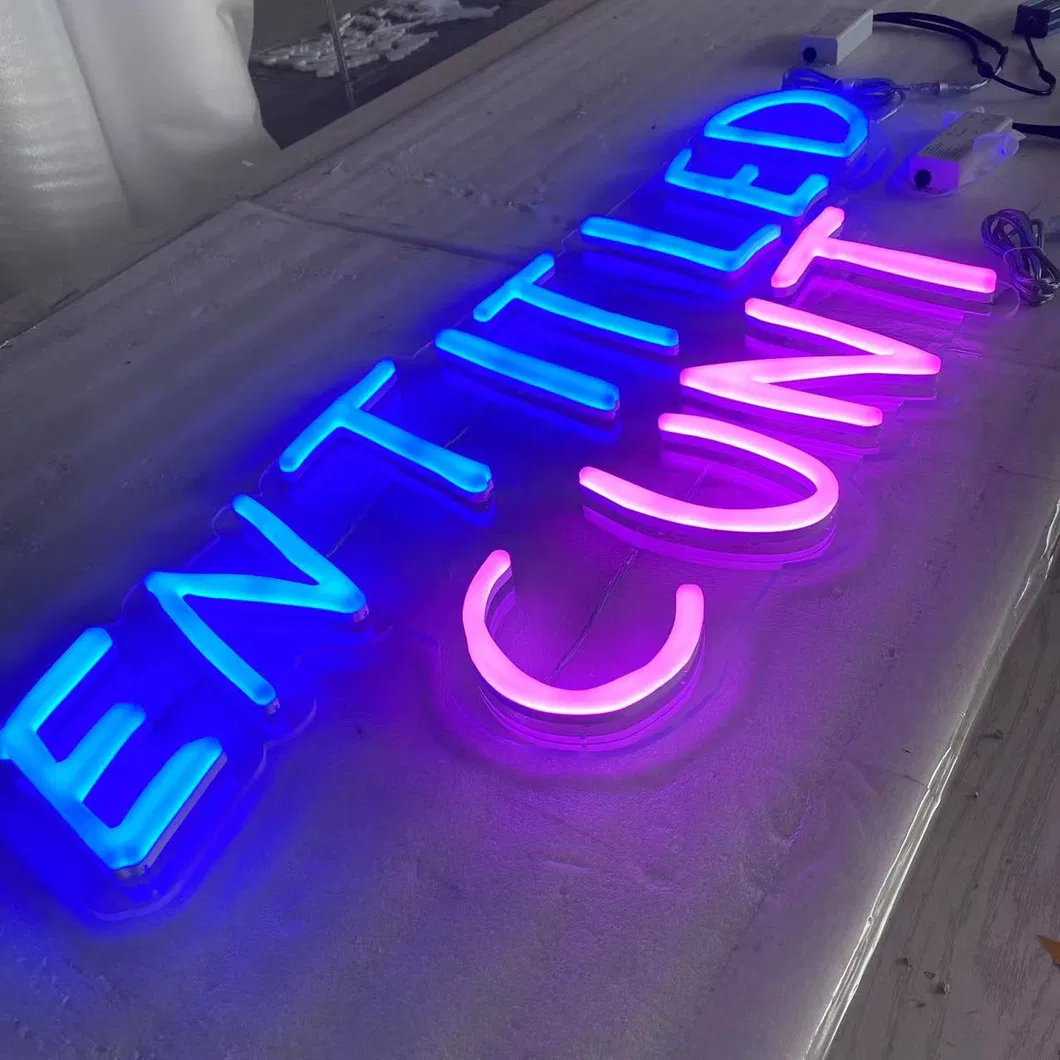 Erybaysign Custom Irregular RGB Color Changing Full Filled Liquid Acrylic Neon Sign