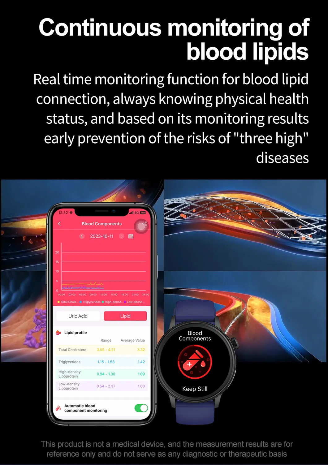 Blood Pressure Blood Oxygen Blood Glucose ECG Smartwatch Custom Logo 1.39 inch full touch Screen Health Tracking Smart Watch ET470