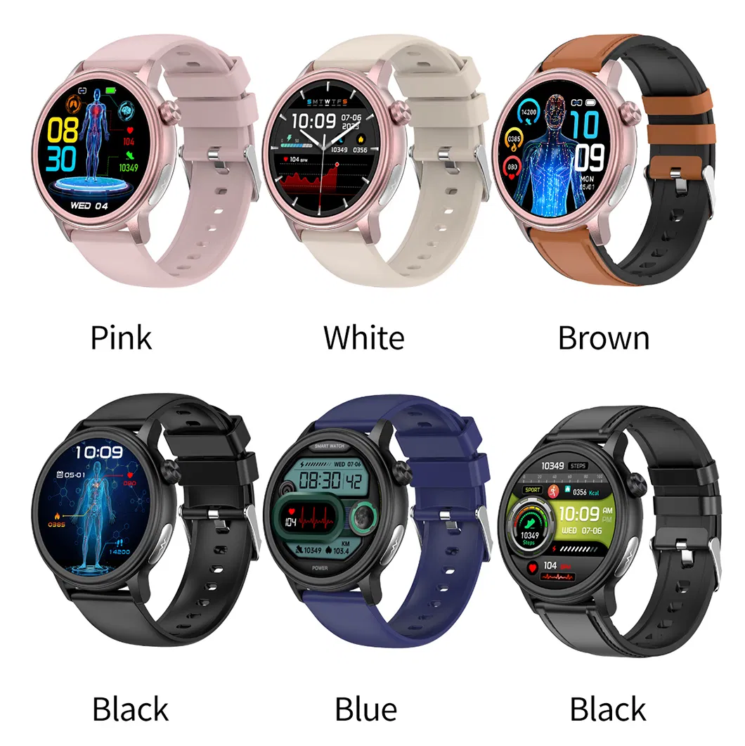 Bluetooth Call 1.39 Inch IP68 Waterproof ECG PPG Men Women Healthcare Smart Watch with Body Temperature SPO2 BP Blood Glucose Monitor ET470