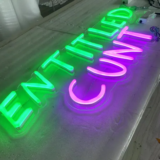 Erybaysign Custom Irregular RGB Color Changing Full Filled Liquid Acrylic Neon Sign