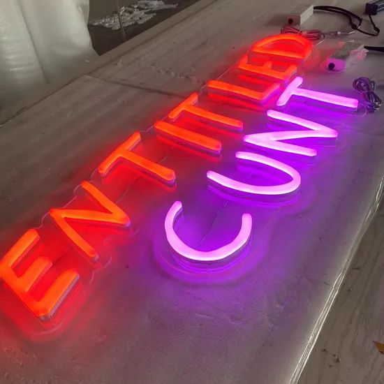 Erybaysign Custom Irregular RGB Color Changing Full Filled Liquid Acrylic Neon Sign