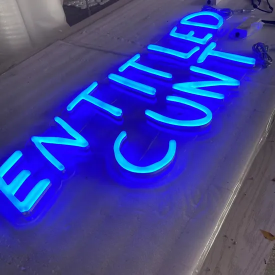 Erybaysign Custom Irregular RGB Color Changing Full Filled Liquid Acrylic Neon Sign