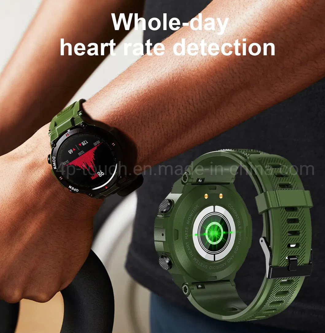 Full Round Screen Precise Heart Rate Blood Pressure SpO2 Monitoring Smart Bracelet with Bt Call K22