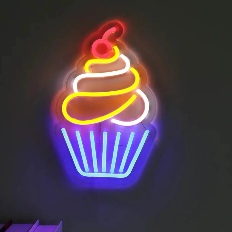 Factory Wholesale Cherry Cupcake 5V USB Flex LED Neon Sign