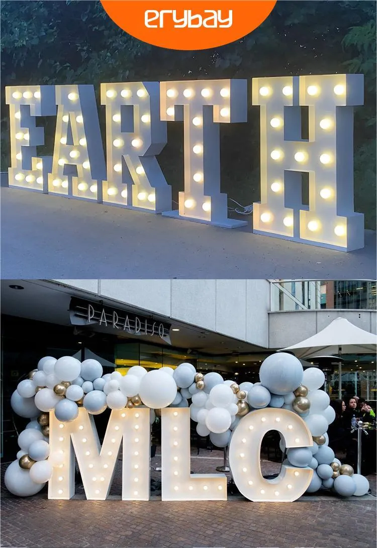 Giant 3FT 4FT 5FT Marquee Number Bulb Luminous Letters Shop Sign Light up Lighting Marquee Letters