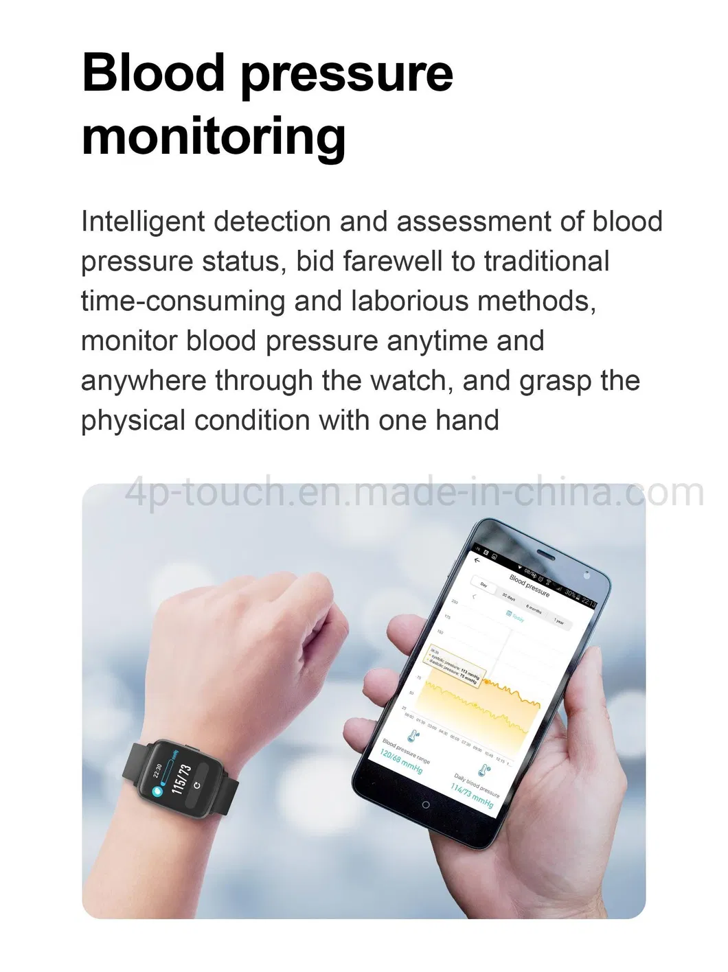 IP67 Waterproof Precise Body Temperature Heart Rate SpO2 Monitoring Smart Wristband with Bt Music CV12