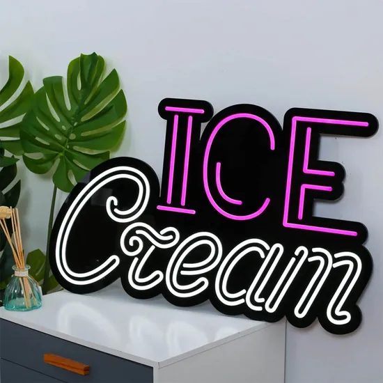 Handwriting Ice Cream Flex Neon Sign Wall Art Decor