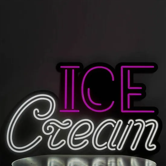 Handwriting Ice Cream Flex Neon Sign Wall Art Decor