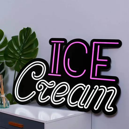 Handwriting Ice Cream Flex Neon Sign Wall Art Decor