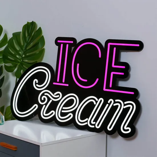 Handwriting Ice Cream Flex Neon Sign Wall Art Decor