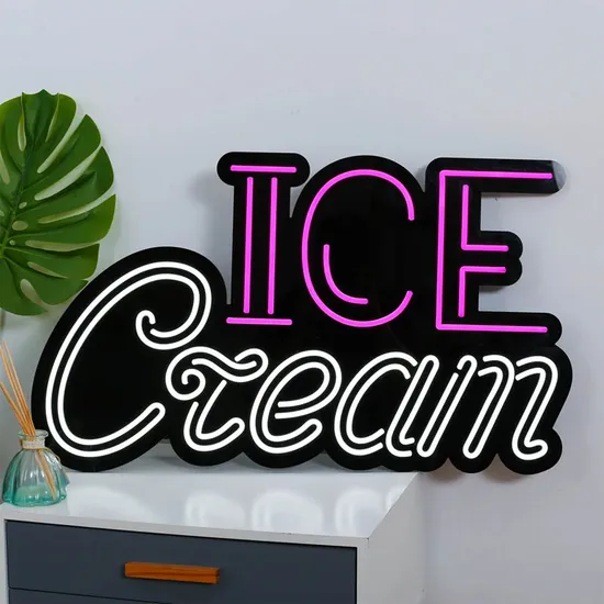 Handwriting Ice Cream Flex Neon Sign Wall Art Decor