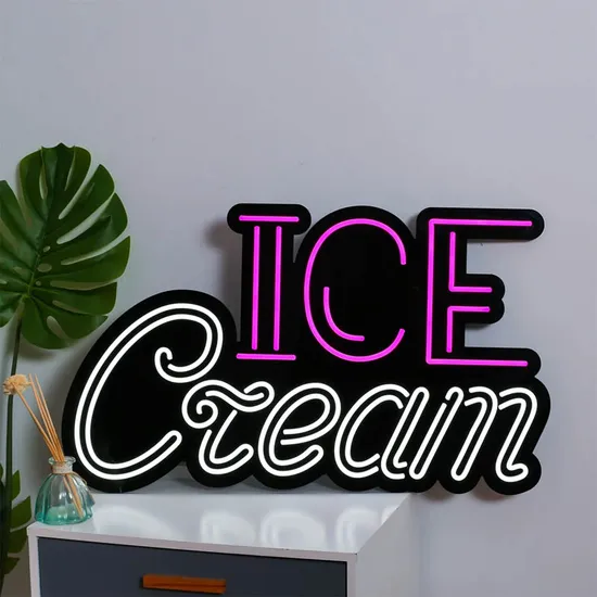 Handwriting Ice Cream Flex Neon Sign Wall Art Decor