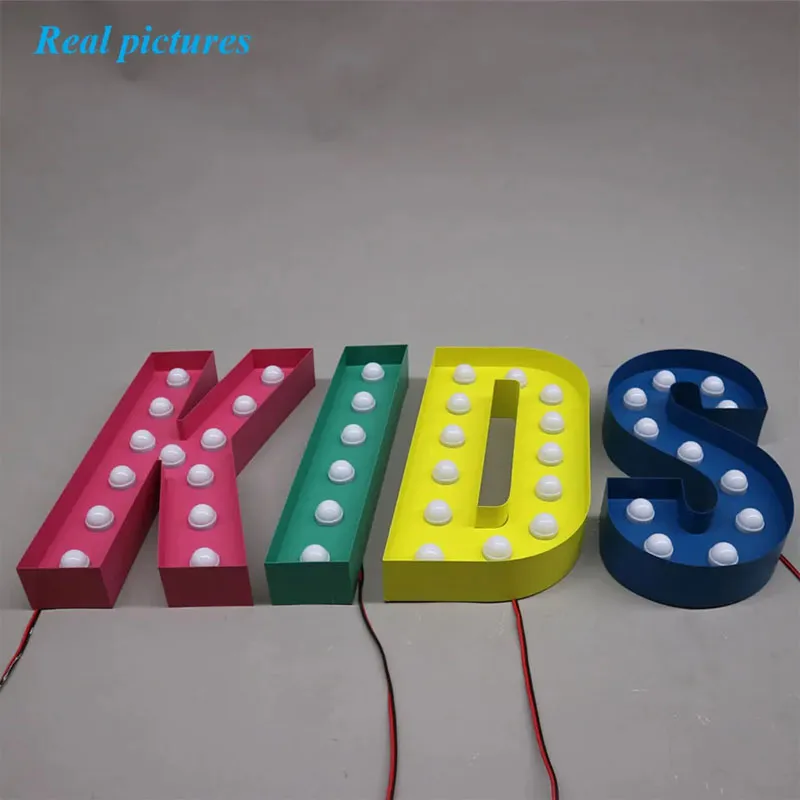 Kids Marquee Numbers 3D Letter Sign Fabricated Stainless Steel Advertising Letters