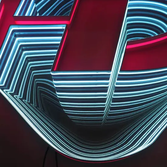 Infinity LED Mirror Wall Decorate Custom Neon Sign Logo for Pub and Shop