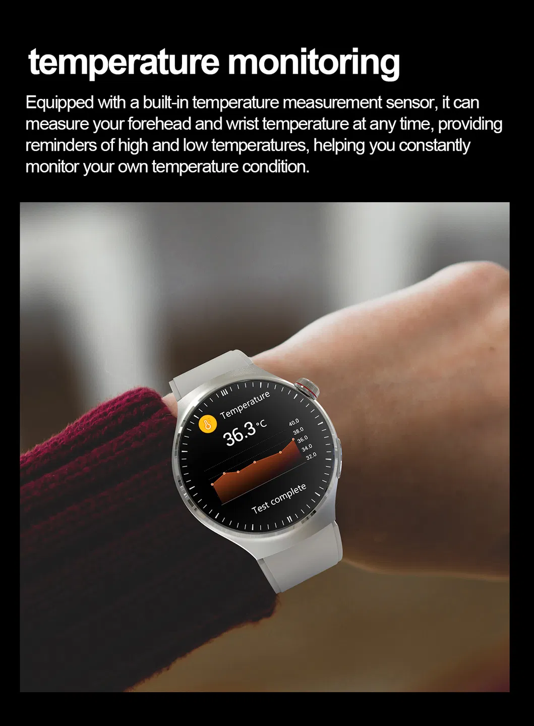 IP68 Waterproof Smart Watch Men Women Unsex Bluetooth Call Body Temperature Heart Rate Blood Pressure Blood Glucose Fitness Tracker Sports Smartwatch TK26