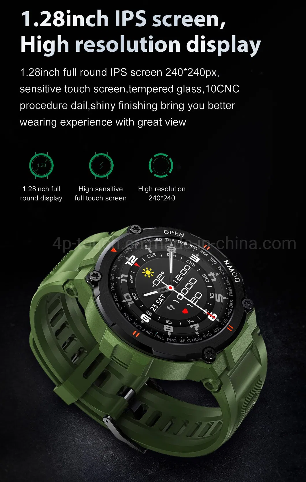 Latest Super Long Standby Outdoor Accurate Blood Pressure Monitoring Smart Sport Watch with Bt Call K22