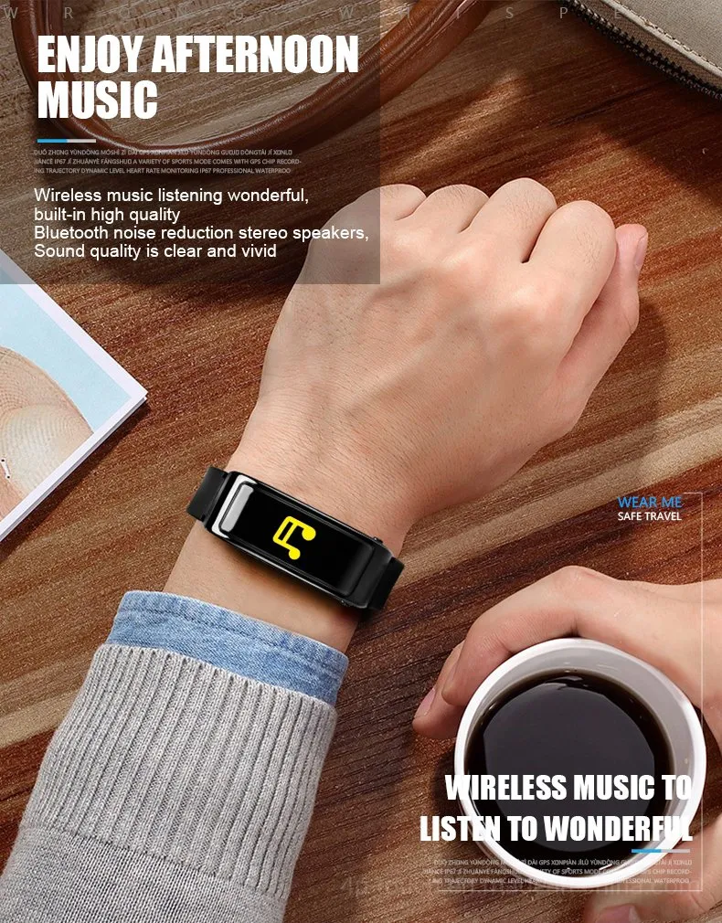 New Accurate Heart Rate Calories Monitoring Smart Watch Earphone Bracelet with Bt Call Y3 Plus