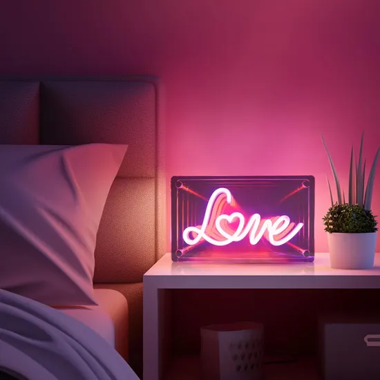 LED Neon Sign Light up Infinity Mirror Acrylic Color Letter Light Sign