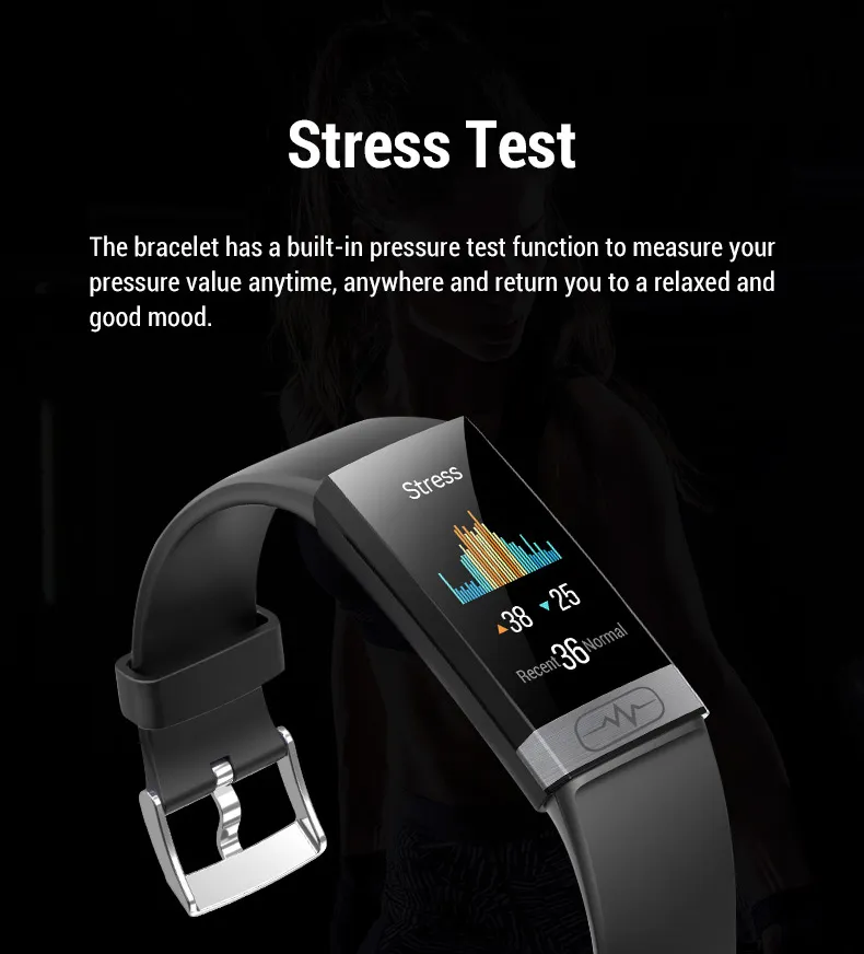 New Design Body Temperature Heart Rate Blood Glucose Monitoring ECG PPG Bluetooth Sport Fitness Smart Bracelet TK31