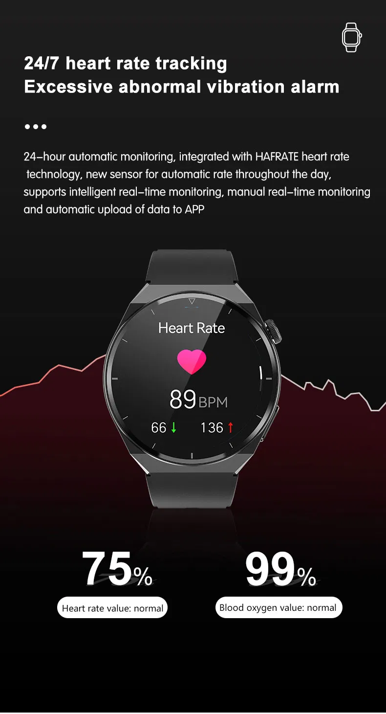 New Design ECG Bluetooth Round Screen PPG Heart Rate BP SPO2 Sport Fitness Smart Bracelet Watch TK20