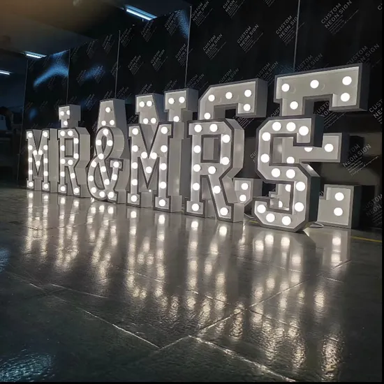 Large Free Standing Marquee Letters Wedding 3D Signs Metal LED Light