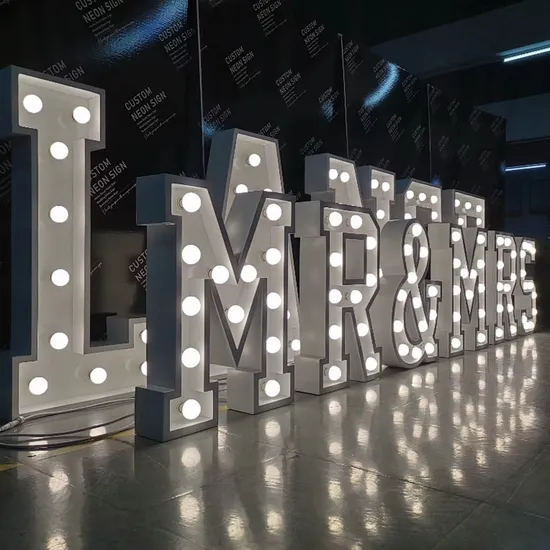 Large Free Standing Marquee Letters Wedding 3D Signs Metal LED Light